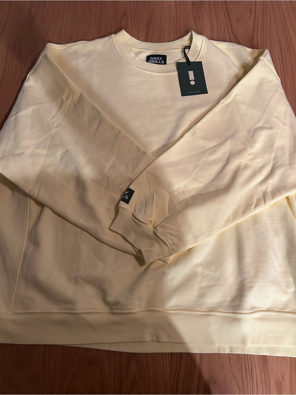 Daily Drills Oversized Crew Sweatshirt - Lemonade Yellow Size M/L NWT